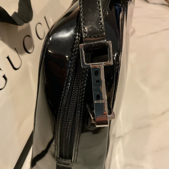 Gucci Black Patent Leather Bamboo Handles 2-WAY TOTE - Picture 7 of 11